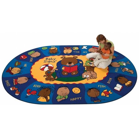 CARPETS FOR KIDS Sign Say  and amp; Play 6.75 ft. x 9.42 ft. Oval Rug 1706